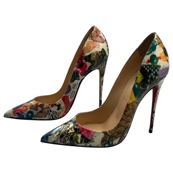 Christian Louboutin So Kate 120 Patent Trash Pointed Toe Pumps Heels Size 38 / 8 - Picture 2 of 11